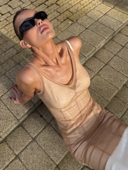 Sheer Layers Mesh See Through Midi Dress Women Spaghetti Strap Sleeveless Slim Dresses 2026 Summer Lady Sexy Beach Outfit