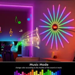 USB Individually Addressable Firework LED Strip Light Kit Music Sound APP Remote String Lights Christmas Party Wedding Decora