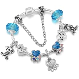 2024 Trendy Silver Cokor Love Key Charm Bracelet With Murano Glass Beads Bracelets For Women Wife Jewelry Pulseras Dropshipping