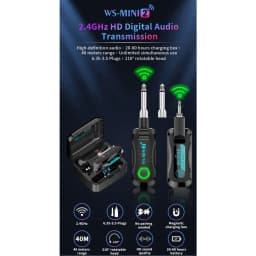 2.4GHz Mini Wireless Guitar System Rechargeable Audio Wireless Guitar Transmitter Receiver for Guitar Bass Electric Instruments