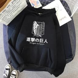 90s japanese Anime Attack on Titan Shingeki No Kyojin Graphic Hoodies Men Unisex Oversized Funny Cartoon Sweatshirt Hoody Male