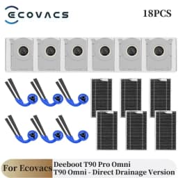 For Ecovacs Deebot T90 Pro Omni/T90 Omni Robot Vacuum Cleaner Parts Main Roller Side Brush Filter Mop Cloth Dust Bag Accessories