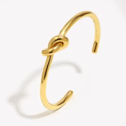 E.B.belle Minimalist 18K Gold Plated Knot Cuff Bangle Bracelets For Women Stainless Steel Waterproof Jewelry For Female