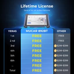 MUCAR 892BT OBD2 Diagnostic Tool AI CAN FD/DOIP All System Diagnosis 35 Resets Bi-directional ECU Coding Lifetime Free Update