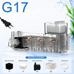 220V 3W Aquarium Fish Tank Top Filter Box with Bio Balls and Submersible Pump Water Circulation Rainfall Oxygen Waterfall System