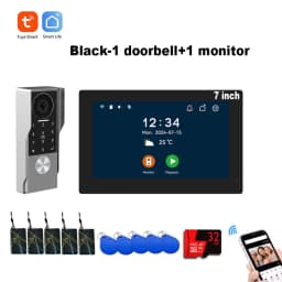 Password 4in1 Unlock HD Wifi Doorbell Video Intercom System For Home Doorphone Tuya Smart 1080P Touch Monitor Security Protect