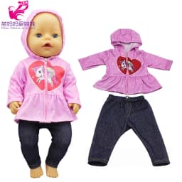 43 CM Baby Doll Clothes Pajama Set Jacket Coat 17 Inch Dolls Jeans Children Gift Toys Outfit