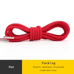 Round Elastic Shoelaces for Sneakers Metal Head Shoe Laces Outdoor Leisure Shoelace for Women Man Shoestrings Accessories 1 Pair