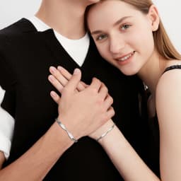 Vnox Mobius Couple Bracelets for Men Women, Stainless Steel Adjustable Bracelet, Valentines Day Birthday Gift Jewelry for Couple