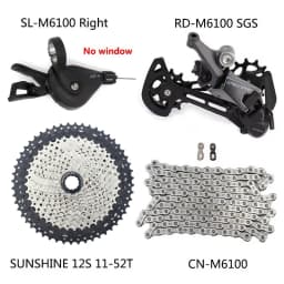 Shimano Deore M6100 1x12 Groupset M6100 Derailleurs MTB Mountain Bike 12S Shift Lever Chain Sunshine HG Cassette 52T 50T 46T 12V