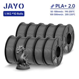 JAYO 3D Filament PLA + 2.0 10 Rolls Upgrade PLA plus 3D Printer Filament Neatly 3D Printing Material For FDM Multicolor