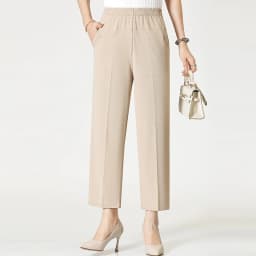 Extra Large Mom Summer Straight Pants Middle-Aged Women Elastic High Waist Grandma Ice Silk Cropped Pants Female Casual Pants