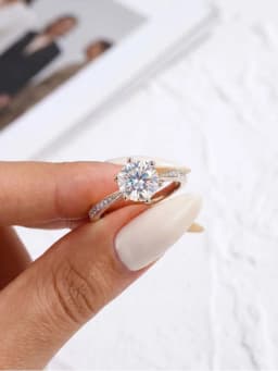 DW Luxury 0.5-2CT Moissanite Diamond Rings for Women Engagement Real 925 Sterling Silver Original Wedding Gemstone Fine Jewelry