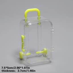 7x5cm Transparent Mini Suitcase Trolley Luggage Candy Packaging Box Handbag Model Earrings Necklace Ring Gift Display Box 1Pcs