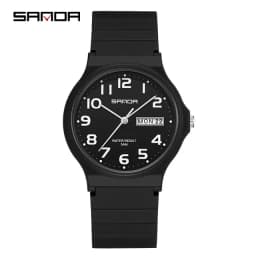 SANDA 9072 Personalized Casual Simple Waterproof Night Light Date Silicone Strap Youth Quartz Watch Men's and Women's Gifts