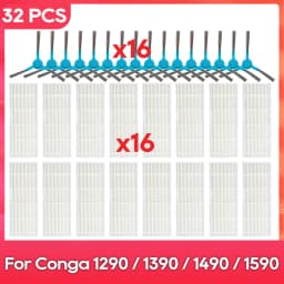 Fit For ( Conga 1290 / 1390 / 1490 / 1590 ) Hepa Filter Side Brush Robot Vacuums Spare Part Replacement Accessory