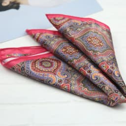 2026 Oversized Silky Pocket Square For Men 27CM Luxury Floral Dots Pocket Square Wedding Hanky Paisley Chest Towel Suits Scarf
