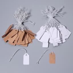 100pcs/lot Jewelry Small Tags Square Blank Tags Card Cowhide Elastic Thread Hanging Tags Price Tag Jewelry Display Marking Label