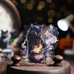 20Pcs Cute Magic Black Cat Decorative Sticker Pack Aesthetics Collage Scrapbooking Label Diy Diary Album Junk Journal Planner