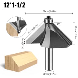 1pc 6mm 12mm Shank 45 Degree Bevel Router Bit Woodworking Milling Router Bit Trimming Machine Carving Router Bit