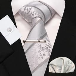 8cm Silk Mens Ties Green Black Ties Plaid Stripe Necktie Pocket Square Cufflinks Tie Clips Set Men's Wedding Business Party Tie