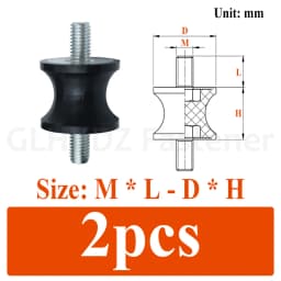 M4-M8 Male-Male Thread Rubber Shock Absorber Crash Pad GVV-Type Damper Noise Reduction Anti Vibration Isolation Mount