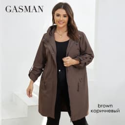 GASMAN Autumn Trench Coat Plus Size Women's Mid-Length Belt Hooded Zipper Jacket Women Solid Color Windbreaker Parkas GM-8299