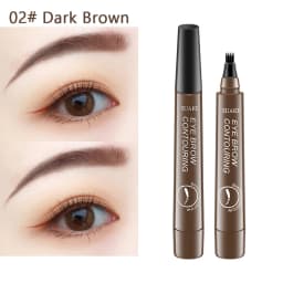 4 Point Eyebrow Pencil Black Brown Waterproof Microblading Liquid Eyebrow Pen Makeup Long Lasting Cosmetic 4 Points Eye Brow Pen