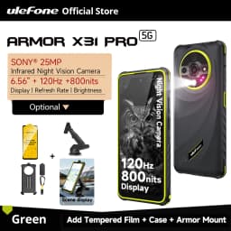Ulefone Armor X31 Pro 5G Rugged Phone Android 14 Smartphone 6.56”16GB + 256GB 25MP Night Camera 64MP 6050mAh NFC 120Hz IR