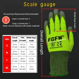 10 Pairs Military-Grade Level C Cut Resistant Gloves EN388 Certified - HPPE Fiberglass, Non-Slip Grip, Breathable for Industrial