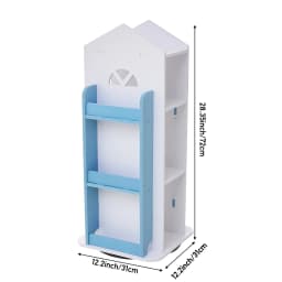Voltsify 4-Tier Castle Kids Rotating Bookshelf Storage Organizer Rack