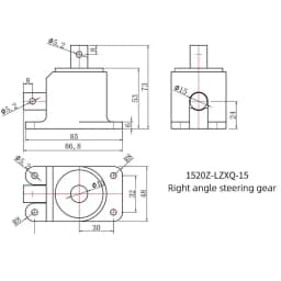 Right Angle Reversing Gearbox Small Steering Gear 15 mm Shaft 90 Degree Bevel Gear Ratio 1:1 Bevel Gear