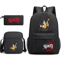 Demon Slayer Anime Print School Backpack Set 3Pcs with Shoulder Bag Pencil Case for Boys Girls