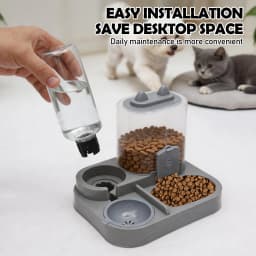 Automatic Pet Food and Water Feeder Large Capacity 2 in 1 Automatic Feeder Dog Cat Food Bowl with Water Fountain Pet Supplies