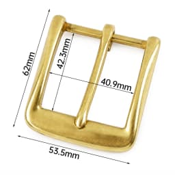 1Pc 40mm Men's Solid Brass Belt Buckle Black Leather Tab Metal Pin Buckles Head for Jeans Pants Keeper Waist Band Fastener