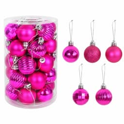 34Pcs/Box 4cm Christmas Ball Decoration Xmas Tree Pendent Ornaments for Home Decor Navidad New Year 2026 Party Gift Supplies