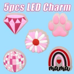 5PCS LED Shoe Charms Cats Dogs Unicorns Lighted Shoe Decorations Gamepad Cameras Diamond LED Pins for Women Girls Clog Buckles