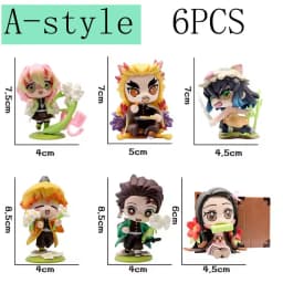 Hot sold 1-12pcs Anime Demon Slayer Model Tanjiro Kamado Nezuko cartoon figure PVC model ornament child Christmas Halloween gift