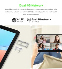 Global Version 14.1 Inch Tablet PC Big Screen 1920x1080 Octa Core MT6769 12+256GB Tablet 14 Inch Android 14 Game Study PAD