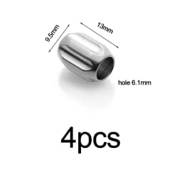 4-10pcs Stainless Steel Big Hole Beads Loose Spacer Beads For Diy Bracelets Jewelry Making Paracord Knife Lanyard Accessories