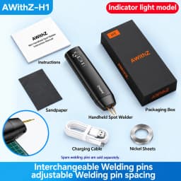 AWithZ Portable Spot Welder DIY Handheld Spot Welding Machine 90 Gears Adjustable Spot Welding for 18650 Lithium Battery