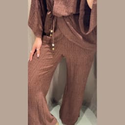 Casual Pleated Cardigan Pants Set V-neck Drop Shoulder Flared Sleeves Belt Waist Shirt Wide Leg Pants 2026 Chic Lightweight Sets