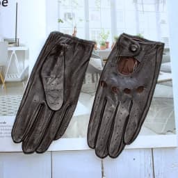 Women's Summer Full Finger Leather Gloves Breathable Single-Layer Sheepskin Fashionable Short Motorcycle Riding Gloves