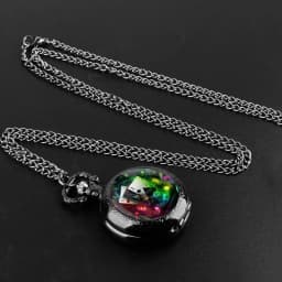 Exquisite Magic Poker Glass Dome Quartz Pocket Watch with Chain Arabic Numeral Dial Women Necklace Pendant Gifts Man Watches