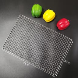 Stainless Steel 304 Food Grade 15-70CM Rectangle BBQ Barbecue Grill Wire Grid Mesh Net