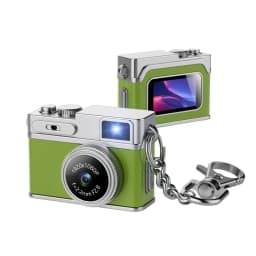 Thumb Keychain Camera 1080P Video Recorder LED Fill Light 0.96-inch IPS Screen Portable Retro CCD Mini Digital Camera