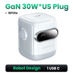 【US Plug】UGREEN 65W 30W GaN Charger Robot Design QC4.0 3.0 PPS for iPhone 18 17 16 Pro Macbook Laptops Tablet PD3.0 Fast Charg