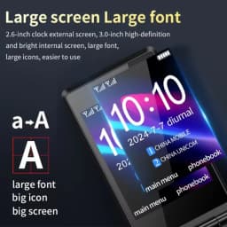 YeeMI M7+ Rugged Feature Big Button Large Fonts Dual SIM Dual Screen Filp Phone 6800mAh 4G Clamshell Cellphone For Old Man SOS
