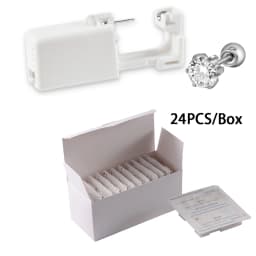 24PCS/Box Disposable Sterile Ear Piercing Unit Ear Cartilage Tragus Helix Piercing Gun More Safety Piercer Tool For Piercing