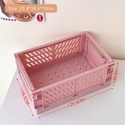 Collapsible Crate Plastic Folding Storage Box Basket Utility Cosmetic Container Desktop Holder Home Use School Desk Storage Box